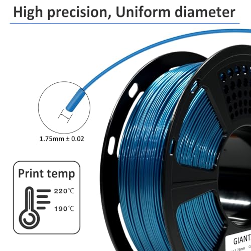 GIANTARM PETG Filament 1.75mm for 3D Printer, 1KG, Metallic Blue - color: Metal Blue