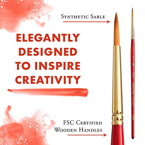 Princeton Heritage, Series 4050, Synthetic Sable Paint Brush for Watercolor, Round, 3 - size: Size 3