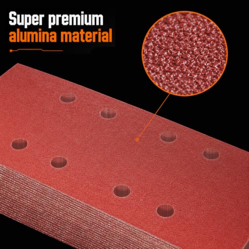 80 PCS 1/3 Sandpaper Sheets 180 Grit 8 Hole - color: GRIT 180