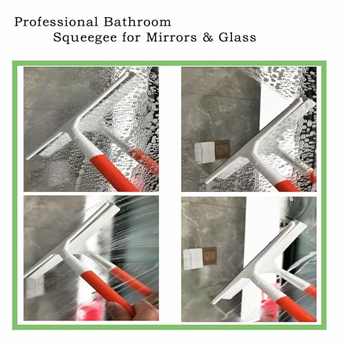 2Pcs 9.8 Inch Silicone Squeegee for Shower Glass Doors,Tiles,Countertops