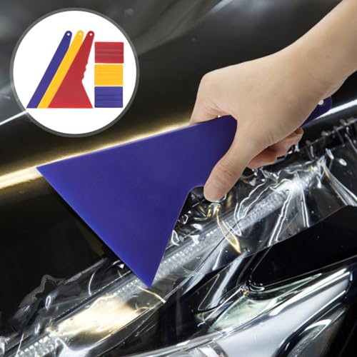 DOERDO 6Pcs Plastic Scraper Car Wrapping Tool Kits Squeegee Applicator Tool for Drywall Repair, Removing Decals