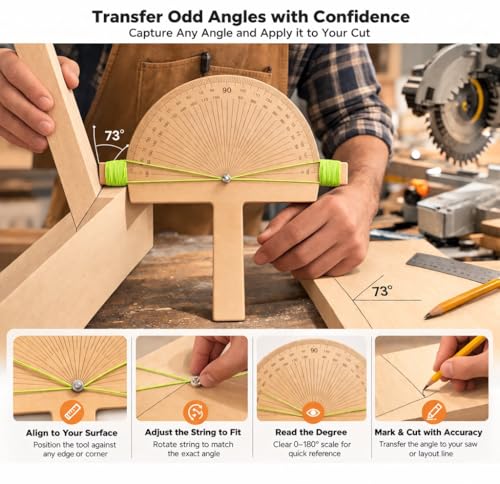 Precision Angle Finder Ruler – Woodworking Protractor Tool 0-180° - color: Precision wood degree tool