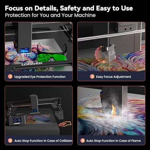 Longer New Upgrade RAY5 Laser Engraver Cutter,Working Area 15.75"x14.37" - size: 15.75"x14.37"