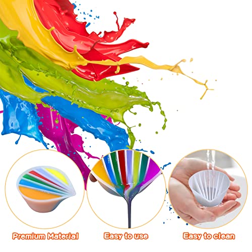 Split Cup for Paint Pouring Fluid Art Silicone Split Cup Resin Pouring Painting Tools DIY Making Drawing Accessories Reusable Split Cup with Dividers (6 Channels) - color: 6 Channels
