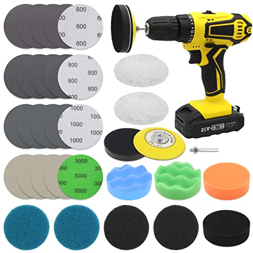 VIBRATITE 32PCS Headlight Restoration Kit, 3" Drill Sanding & Polishing Kit - size: 32 PCS