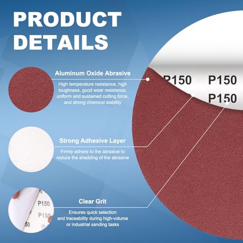 3 Pack 10 Inch PSA Sanding Discs 60 Grit Aluminum Oxide Red - size: 60 grit