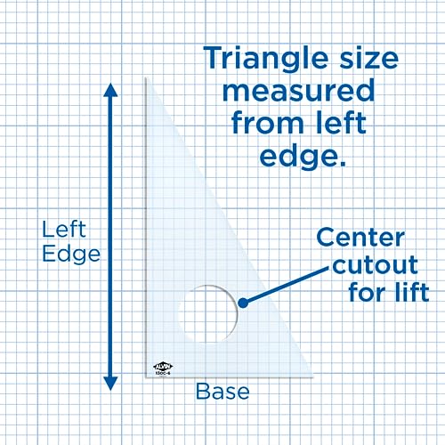 ALVIN Drafting Triangle, Clear Acrylic, 30/60 Degrees, 24 in, 130C-24 - size: 24", style: 30/60 Degrees