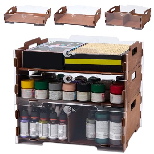 OPHIR Paint Organizer Rack, 3-Layer Stackable Holder for 236 Paints & Tool