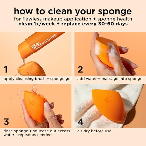 Real Techniques Miracle Complexion Sponge & Travel Case Duo, 2-Piece Set - style: Miracle Complexion Sponge + Travel Case, 2 Count