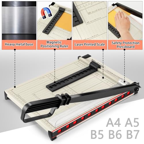 WORKLION 12'' Guillotine Paper Cutter with Safety Design, Paper Trimmer - size: 12"