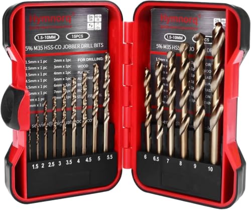 15-Piece M35 Cobalt Drill Bit Set, Metric 1.5-10mm for Hard Metals - style: 15pcs(Plastic Case)