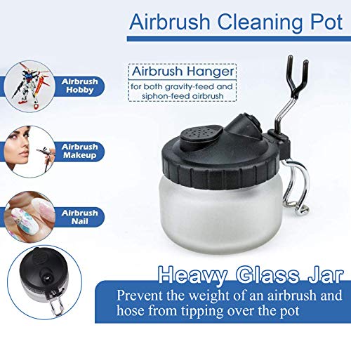 4 Set Airbrush Cleaning Pot Kit with 5 Nozzle Cleaning Needle