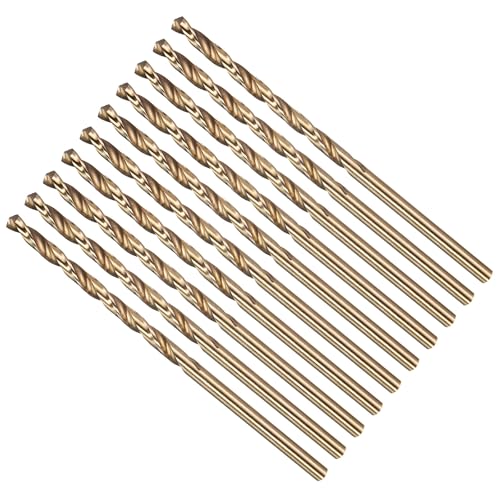 METALLIXITY Micro Drill Bit #37 10Pcs 4341 HSS Small Bits 118° Gold Finish - size: #37 (2.642mm)