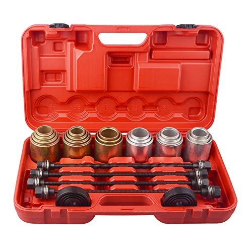DAYUAN Universal Press Pull Sleeve Remove Install Bushes Bearings Tool Kit - size: 26Pcs Set--Red