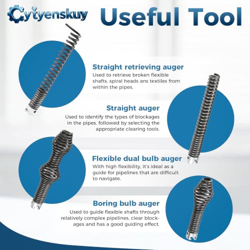 10 PCS Drain Snake Attachment,Drain Auger Cutter Kit