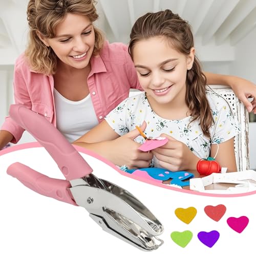 Handheld Hole Paper Punch, Heart, 1/4 Inch - size: Heart