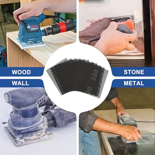 SCOTTCHEN Sanding Mesh 1/4 Sheet (12pcs) 5.5" x 4.5" for Palm Sanders Sheets 220 Grit - size: 1/4 Sheet: 5.5"x 4.5", style: #220