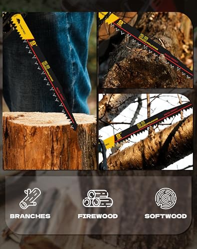 9 Inch Wood Pruning Reciprocating Saw Blades for Tree Trimming, 25 PCS/5TPI - size: 9 INCH (25 PCS)