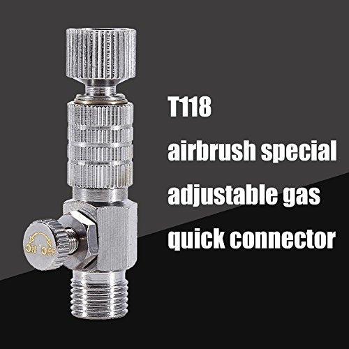 Airbrush Fitting Quick Release Disconnect Coupler Connection Fitting Adapter with Airbrush Airflow Adjustment Control Valve 1/8 inch