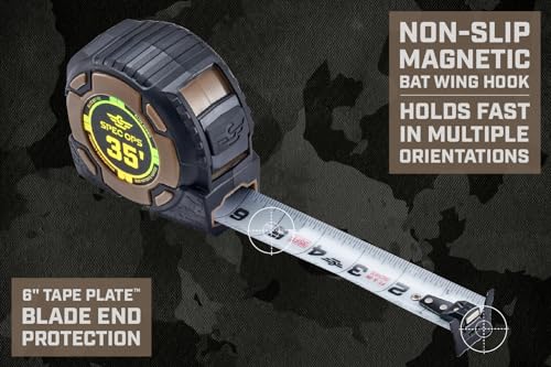 Spec Ops Elite Heavy Duty Tape Measure, Premium, 1.25" Blade, 35' Magnetic - color: Magnetic, size: 35-Foot