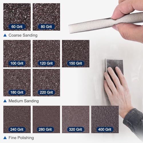 12Pcs 60Grit Double-Sided Sanding Sponges, Washable & Reusable - size: 60Grit