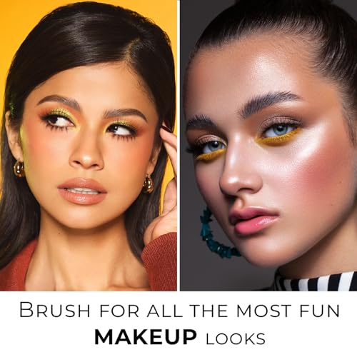 Profusion Cosmetics Small Firm Eyeshadow Brush - Professional Eye Makeup Brush, Eyeshadow Blending Brush-Dense Rounded Hair Bristles and Best for Pigments & Glitter