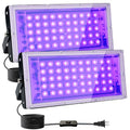 2 Pack 50W Black Lights, Blacklight Flood Light with Plug and Switch,for Glow Party, Halloween, Fluorescent Poster, Body Paint - size: 50W*2