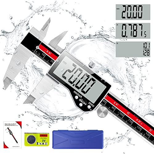 Qfun 6 Inch Digital Vernier Caliper Metal Metric Precision Measuring Tools