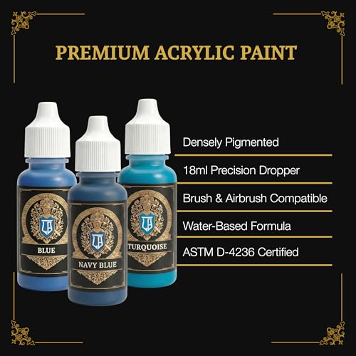 Ludus Bellum Miniature Paints Trio Set of Navy Blue, Blue & Turquoise- 18ml - color: Blue Shades Trio