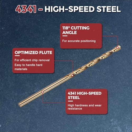 5pcs Micro Drill Bit #38 Diameter 2.578mm 4341 HSS for Soft Metal - size: #38