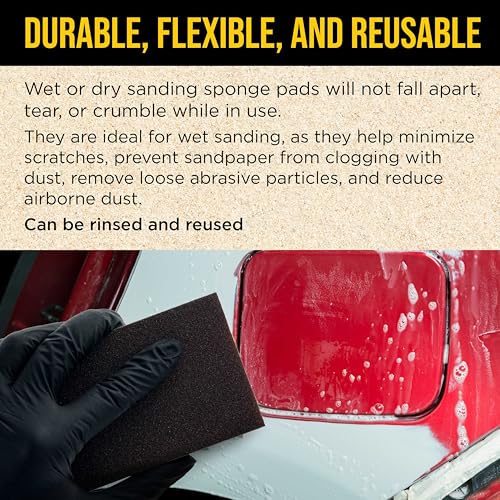 Dura-Gold 60 Grit 4-Sided Hand Sanding Block Sponges, 3.9" x 2.75" x 1" - style: 60 Grit