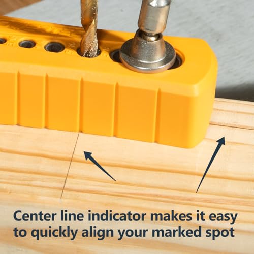 POWERTEC Drill Guide Block for Straight Holes with 6 Bit Sizes (71971V) - style: Multi-Functional Drill Guide Jig Block (6 Sizes)
