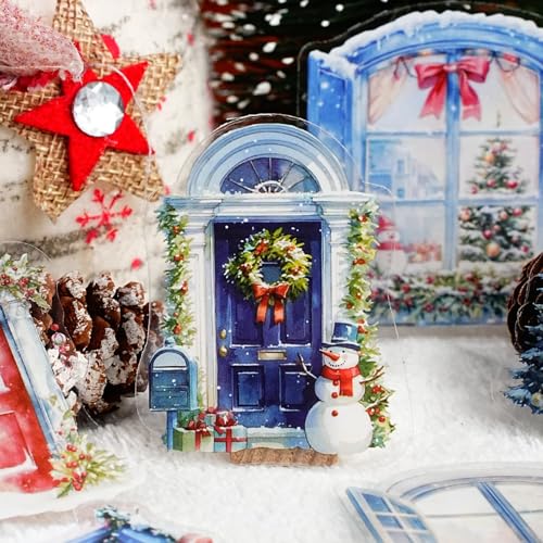 90 Pcs Vintage Christmas PET Stickers for Journaling - color: Christmas Surprise Night