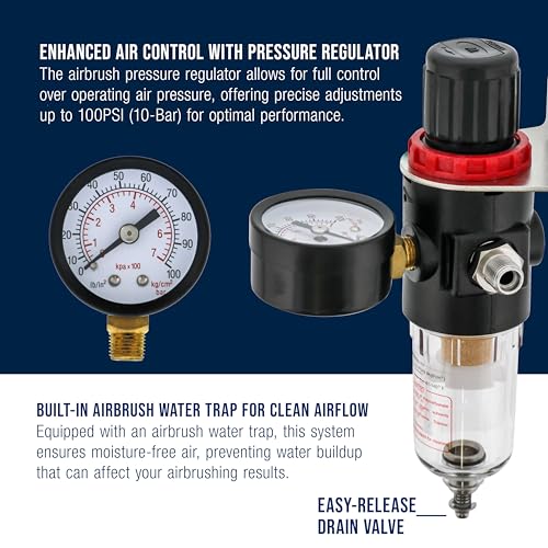 Master Airbrush True Diaphragm Airbrush Pressure Regulator - style: Standard