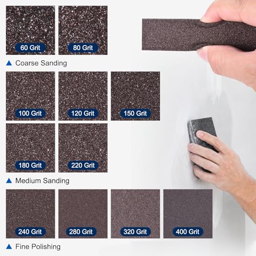 4Pcs 150Grit Sanding Sponges, Wet Dry Sanding Blocks - size: 150Grit