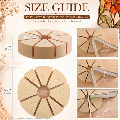 Stained Glass Angle Tool Set, 3D Flower Soldering Jig Kit with Petal Base