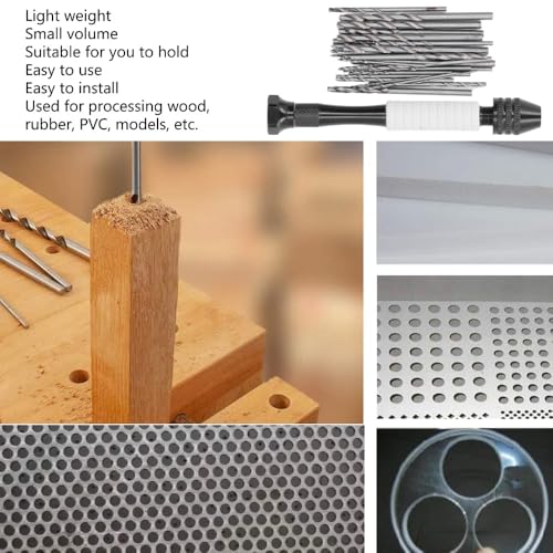 49Pcs/Set Hand Drill Bits Set High Speed Steel ABS Twist Drills Bit for Wood Plastic Rubber