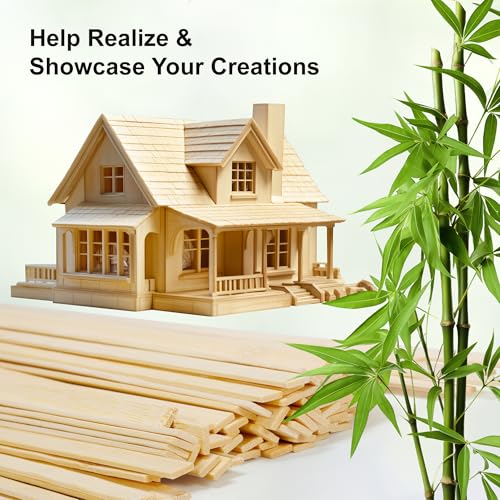 Pllieay 30Pcs Bamboo Craft Sticks for DIY Handmade Projects