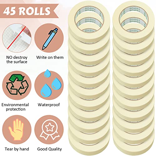 Fainne 45 Rolls Masking Tape Bulk 1 Inch 55 Yards - size: 1 Inch