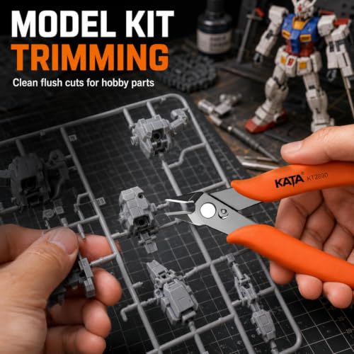KATA Mini Flush Cutters, 5-Inch Wire Cutters Plier for Jewelry & DIY Crafts - color: 5 Pack 5" Orange