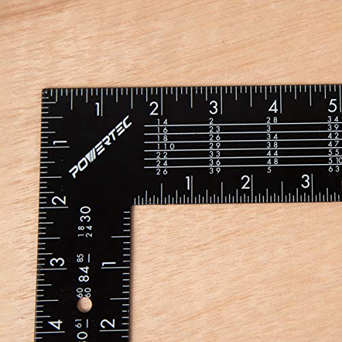 POWERTEC Framing Square, 16'' x 24'' Carpenter Square with Rafter Tables, Woodworking Square for Carpenter, Stair Gauges, Construction, Woodworking, 2PK (80008-P2) - size: 16" x 24" Framing Square, 2pk