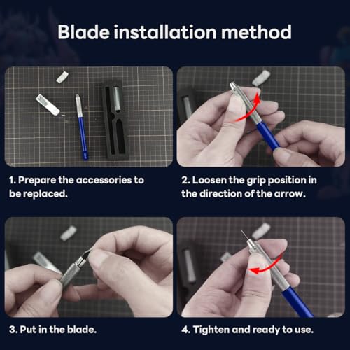 Stedi All Metal Craft Hobby Knife Kit, Model Hobby Making Tools - color: Blue