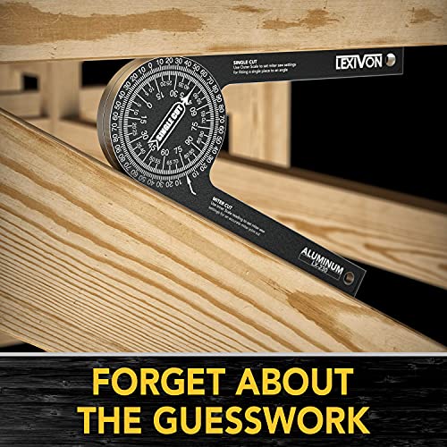 LEXIVON Aluminum Miter Saw Protractor | 7-Inch Rust Proof Angle Finder Featuring Precision Laser Engraved Scales (LX-230) - size: 7 Inch