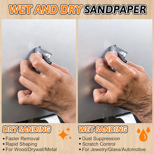 30 PCS Wet Dry Sandpaper 2000 Grit Sheets for Polishing & Finishing - color: 2000G, size: 9x3.6 Inch
