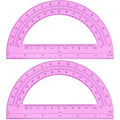 EBOOT 2 Pack Plastic Protractor 180 Degree Math Protractors 6 Inch,Pink - color: Pink