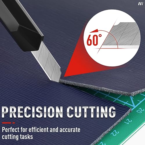 DIYSELF 50Pcs 9mm Utility Knife Replacement Blades, Snap Off Blades for 9MM Universal Box Cutters (60°) - size: 50-Pack(60°)
