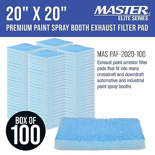 Master Elite Paint Spray Booth Exhaust Filter Pad 20" x 20", Box of 100