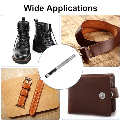 HARFINGTON Leather Round Hole Punch, 5mm Hollow Hole Puncher Cutter Carbon Steel Circle Hole Punching Cutting Tool for Belt/DIY Leather Craft - size: 5mm