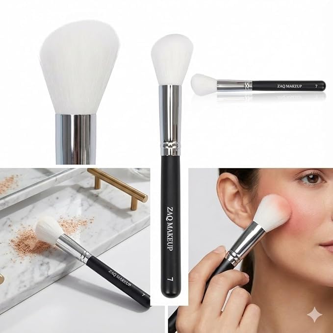 ZAQ Angled Contour Brush, Synthetic Concealer Brush for Blending Setting Buffing with Liquid, Cream and Powder Cosmetic (Angled Brush) - style: Angled Contour Brush