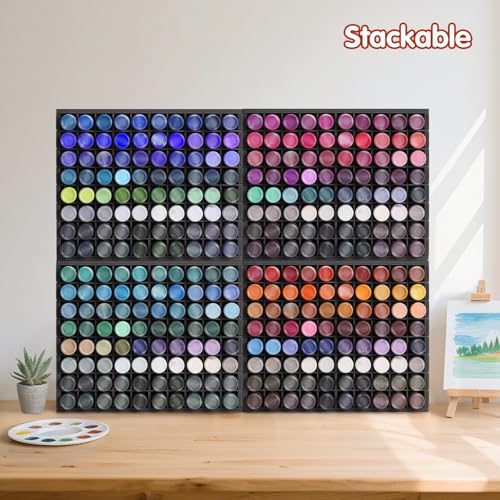 Krafetto 80-Grid Paint Organizer for 2 Oz Bottles, Wall Mount, Black - color: 1pc black paint rack